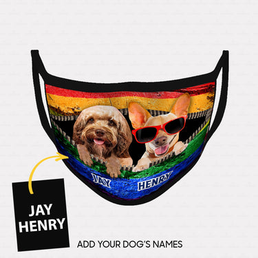 Personalized Dog Gift Idea - Old Looking Dog And Dog Wearing Red Glasses For Dog Lovers - Cloth Mask